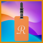 CHOOSE YOUR COLOR Monogram Bag Luggage Tag<br><div class="desc">CHOOSE YOUR COLOR Monogram Luggage Tag -  You be the designer!!! This modern Luggage Tag is your colour with white text. Default is orange. Simple,  elegant,  and chic! Easy to personalize,  or delete example text. All Rights Reserved © 2019 Alan & Marcia Socolik.</div>