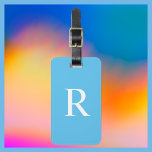 CHOOSE YOUR COLOR or Blue Monogram Bag Luggage Tag<br><div class="desc">CHOOSE YOUR COLOR Monogram Minimalist Luggage Bag Tag - You be the designer!!! This modern Luggage Tag in a classic font is your colour with white monogram and dark blue text. Default background is blue. Simple, elegant, and chic! Easy to personalize, or delete example text. All Rights Reserved © 2024...</div>