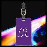 CHOOSE YOUR COLOR or Purple Monogram Bag Luggage Tag<br><div class="desc">CHOOSE YOUR COLOR Monogram Luggage Bag Tag -  You be the designer!!! This modern Luggage Tag is your colour with white monogram. Default is deep aubergine purple. Simple,  elegant,  and chic! Easy to personalize,  or delete example text. All Rights Reserved © 2019 Alan & Marcia Socolik.</div>