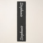 CHOOSE YOUR COLOR, Personalized with Name Scarf<br><div class="desc">CHOOSE YOUR COLOR custom chiffon scarf!  Printed edge to edge,  with your name in large white script onboth ends! Sample is black,  but you can easily customize to colour of your choice.   Also easy to change or delete example text.  All Rights Reserved © 2017 Alan & Marcia Socolik.</div>