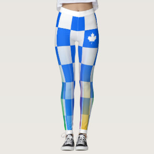 Choose YOUR Colour Canadian Maple Chequered Rainbo Leggings