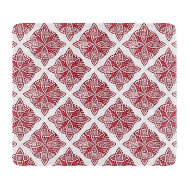 Choose Your Colour Celtic Knot Decorative Pattern  Cutting Board (Front)
