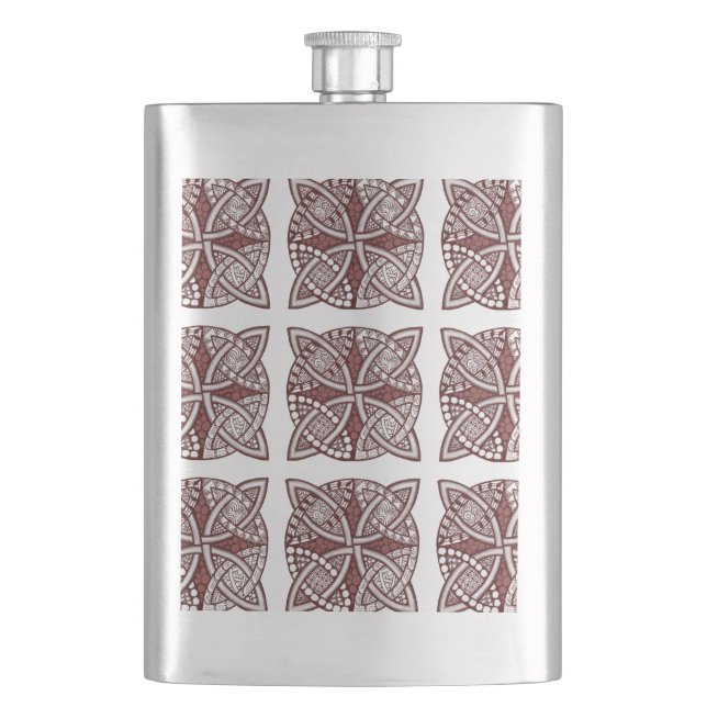 Choose Your Colour Celtic Knot Decorative Pattern Hip Flask (Front)