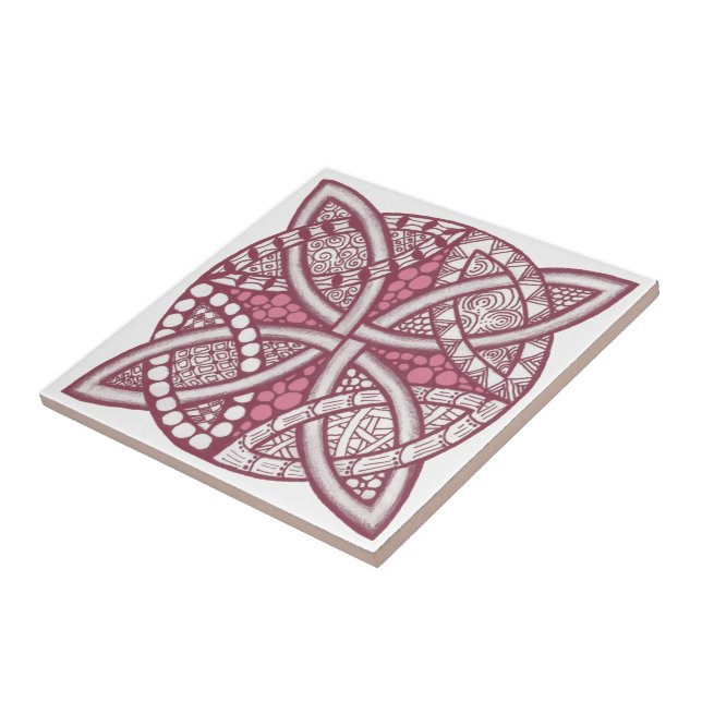 Choose Your Colour Celtic Knot Decorative Pattern Tile (Side)