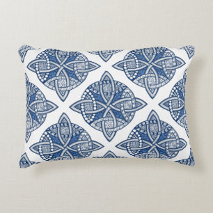 Choose Your Colour Celtic Knot Pattern Blue Accent Pillow