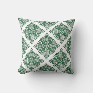 Choose Your Colour Celtic Knot Pattern Green Throw Pillow