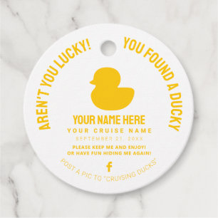 Choose Your Colour Cruise Duck Favour Tags