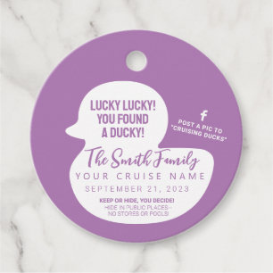 Choose Your Colour Cruise Duck Favour Tags
