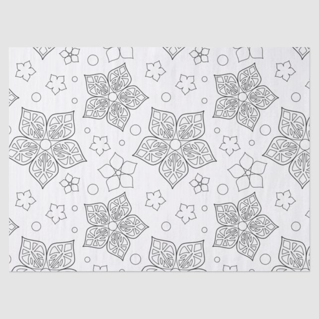 Choose your colour Floral pattern Tissue Paper (Front)