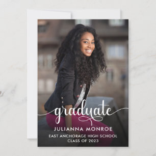 Choose Your Colour Graduate Script Graduation Announcement