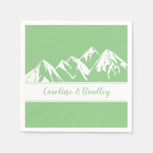 Choose Your Colour White Mountain Range Wedding   Napkin