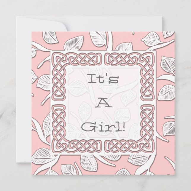 Choose Your Colour Woven Border Baby Announcement (Front)