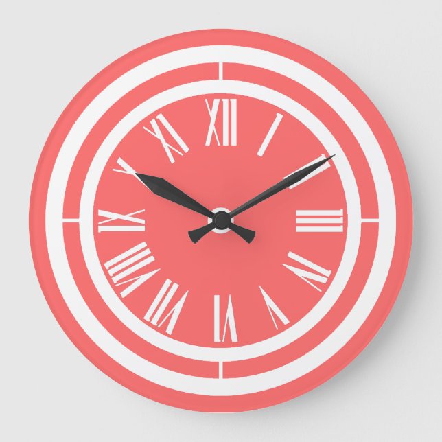 Choose Your Main Colour -White Roman Numbers Clock (Front)