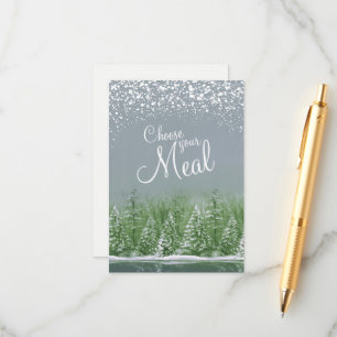 Choose your meal Christmas snow lake grey trees Enclosure Card