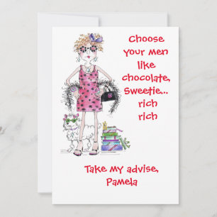Choose Your Men Witty Advise Watercolor Drawing Holiday Card