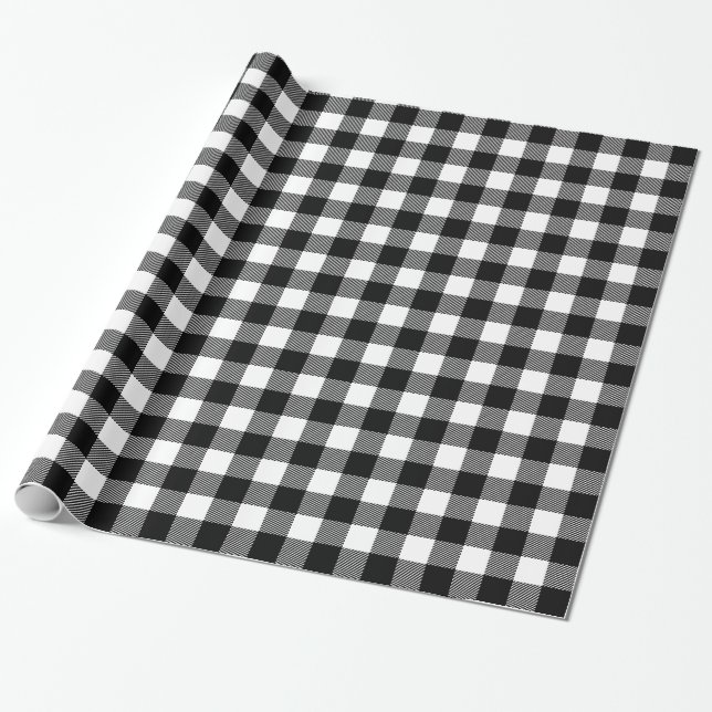 Choose Your Own Background Colour Buffalo Plaid Wrapping Paper (Unrolled)