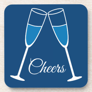 Choose Your Own Color - Fun Champagne Glass Cheers Coaster
