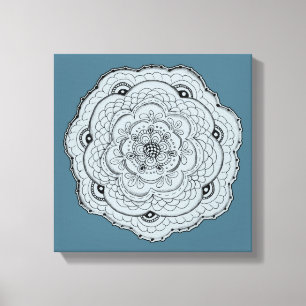 Choose Your Own Colour Lacy Crochet Doily Flower Canvas Print