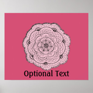 Choose Your Own Colour Lacy Crochet Look Flower Poster