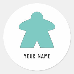 Choose Your Own Colour Meeple   Custom Colour Classic Round Sticker