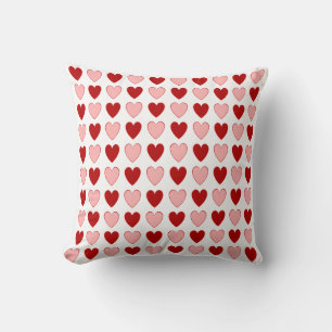 Choose Your Own Colours - Fun Hearts Chequerboard Throw Pillow