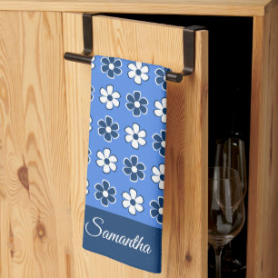 Choose Your Own Colours - Fun Retro Flowers Patter Kitchen Towel