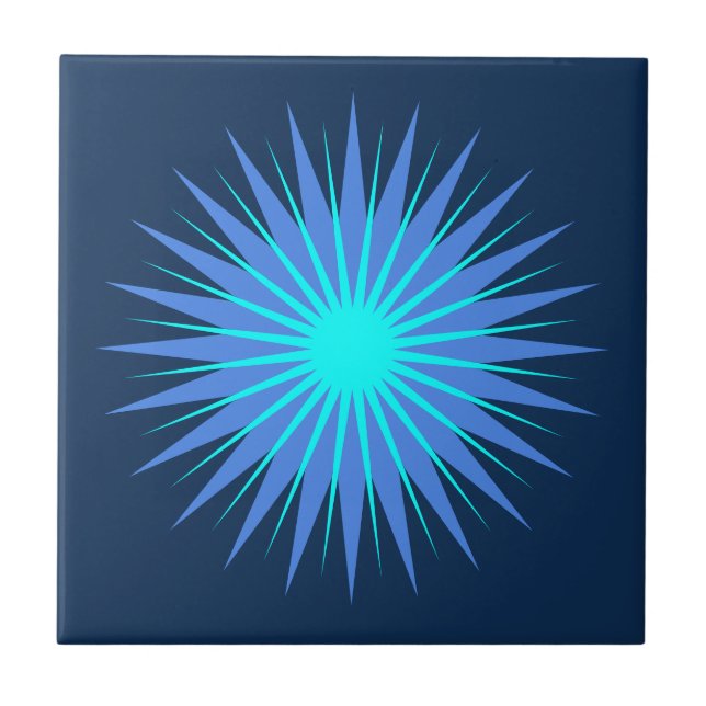 Choose Your Own Colours - Retro Starburst Flower Tile (Front)