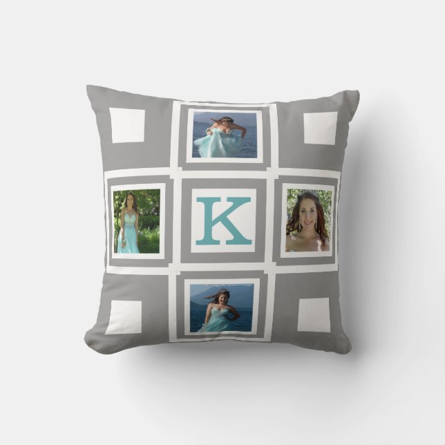 Choose Your Own Photos and Colours Throw Pillow (Front)