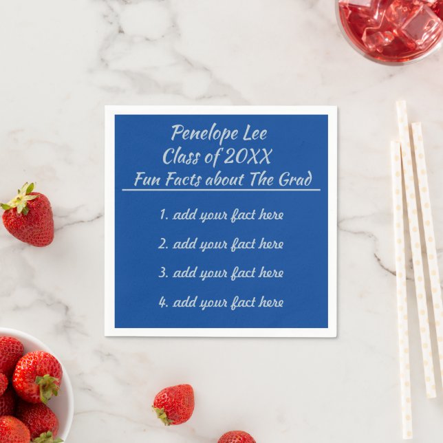 Choose your School Colours Graduation Fun Facts Na Napkin (Insitu)