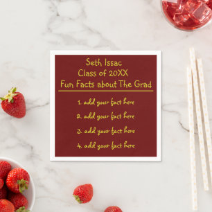 Choose your School Colours Graduation Fun Facts Napkin