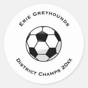 Choose your Team Colour Personalized Soccer Ball Classic Round Sticker