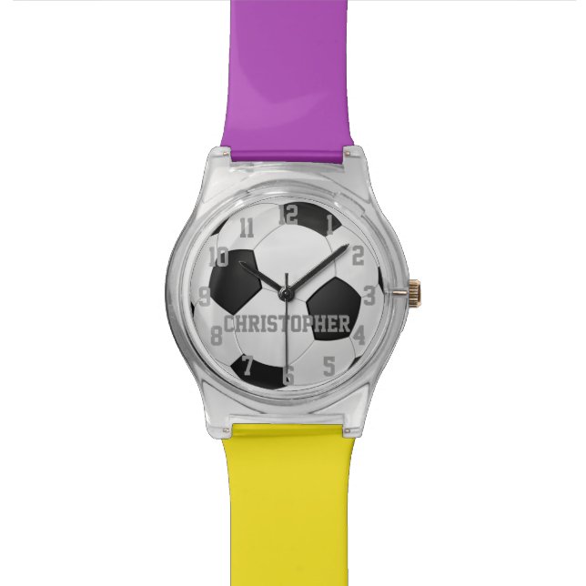 Choose Your Team Colours, Personalized Soccer Ball Watch (Close Up)