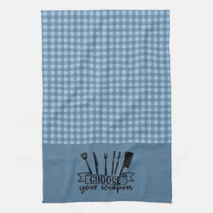 Choose Your Weapon - Blue Buffalo Plaid  Kitchen Towel