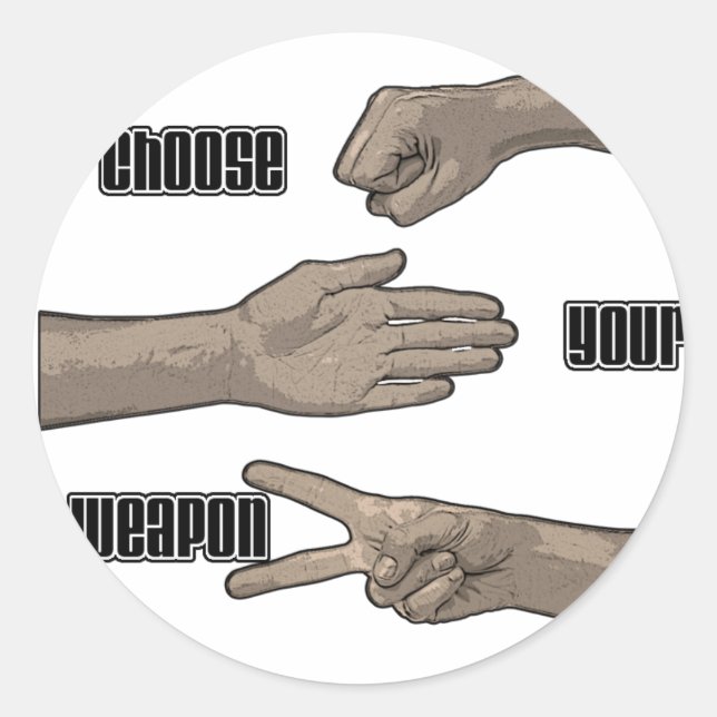 choose your weapon classic round sticker (Front)