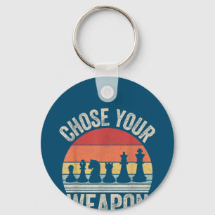 Choose Your Weapon Funny Chess Pieces Keychain