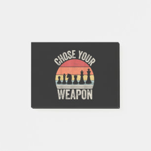 Choose Your Weapon Funny Chess Pieces Post-it Notes