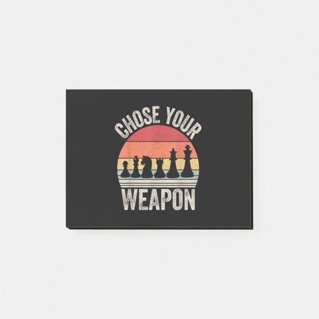 Choose Your Weapon Funny Chess Pieces Post-it Notes (Front)