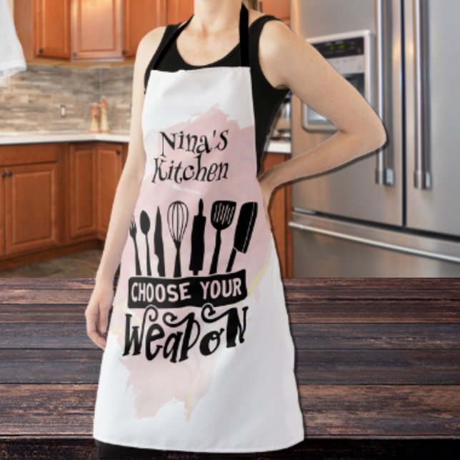 Choose Your Weapon Kitchen Tools Pink Splash Apron (Creator Uploaded)