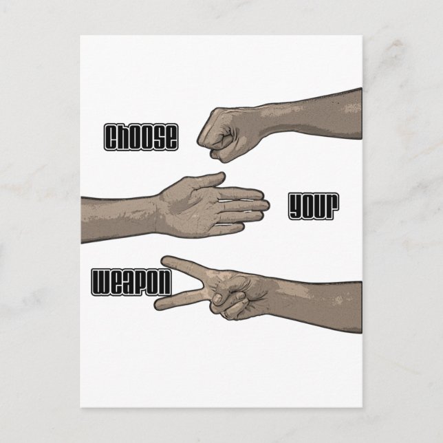 choose your weapon postcard (Front)