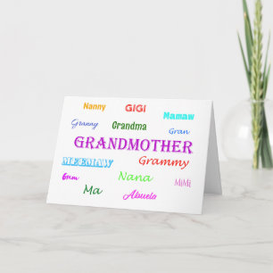 Choosing a Grandma Name Card