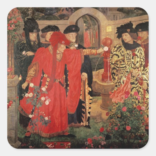 Choosing the Red and White Roses in Temple Square Sticker (Front)