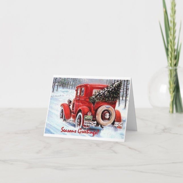 Choosing Your Own Vintage Christmas Tree Holiday Card (Front)