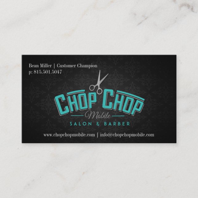 Chop Chop Mobile | Salon & Barber 2 Business Card (Front)