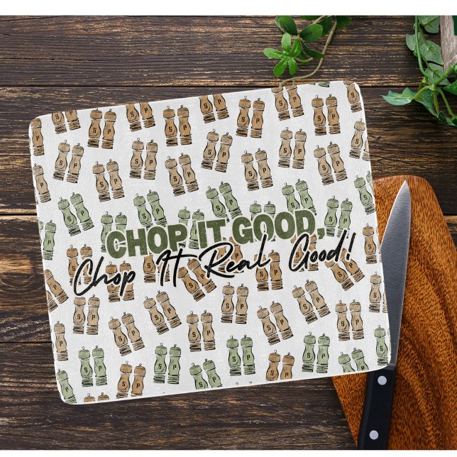 Chop It Good Cutting Board (Give the gift of the 80's with this fun Chop it Good tempered glass cutting board. )
