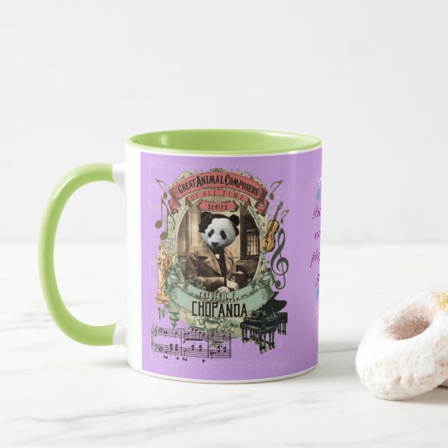 Chopanda Funny Panda Great Animal Composer Chopin Mug (With Donut)