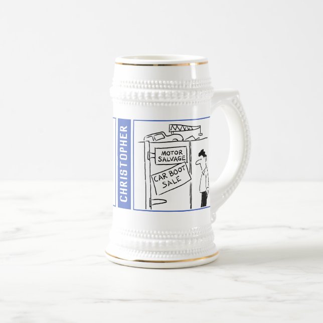 Chope À Bière 2 dessins animés sur le thème de l'auto pour perso (Devant droit)