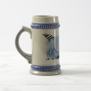Chope À Bière 4 juillet Iwo Jima God Bless America Ceramic Stein