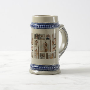Chope À Bière 9 Photo Collage Modèle Personnaliser Beer Stein