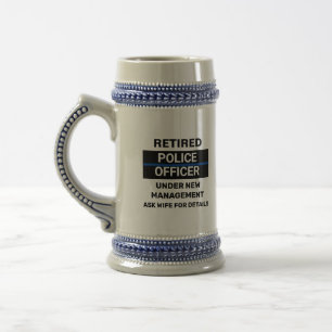 Chope À Bière Agent de police à la retraite amusant retraite