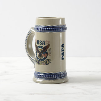 Chope À Bière Aigle Américain Patriotique Personnalisé USA Liber